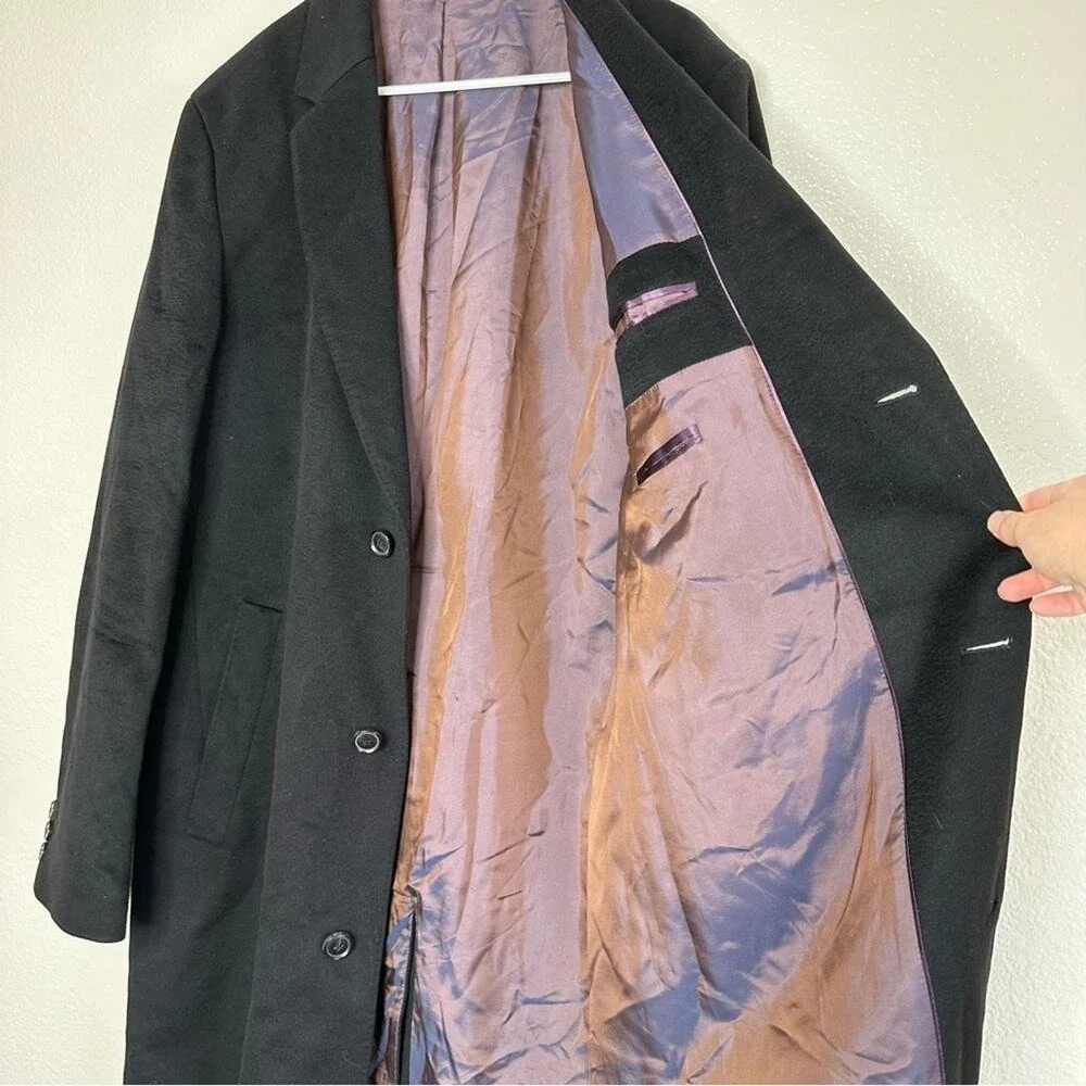 Boss Hugo Boss Wool Cashmere Blend Black Coat 44L